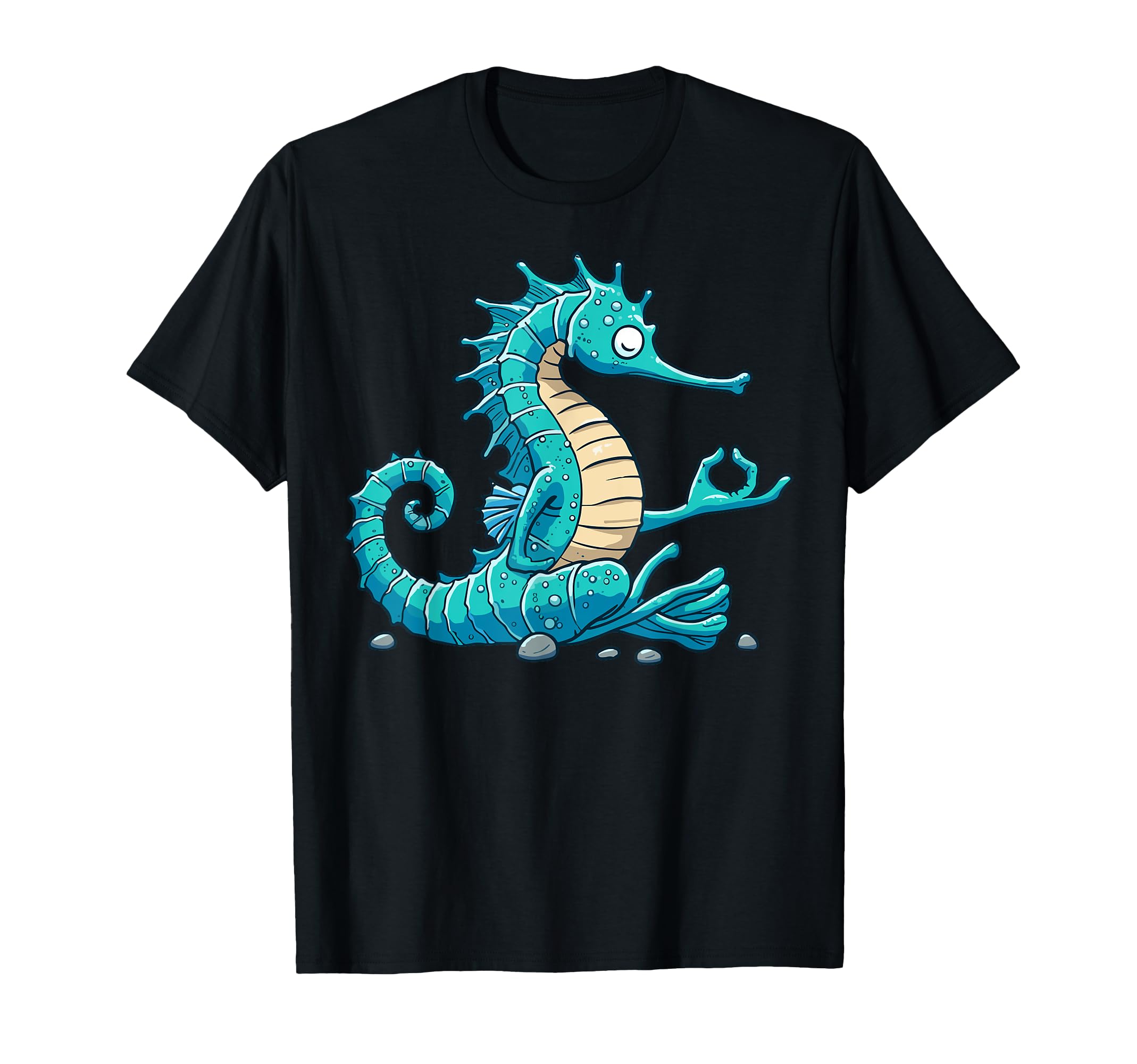 Meditation Seahorse Yoga Pose Relaxing T-Shirt - Unique Graphic Men Women - T-Shirt, Sweatshirt, Hoodie