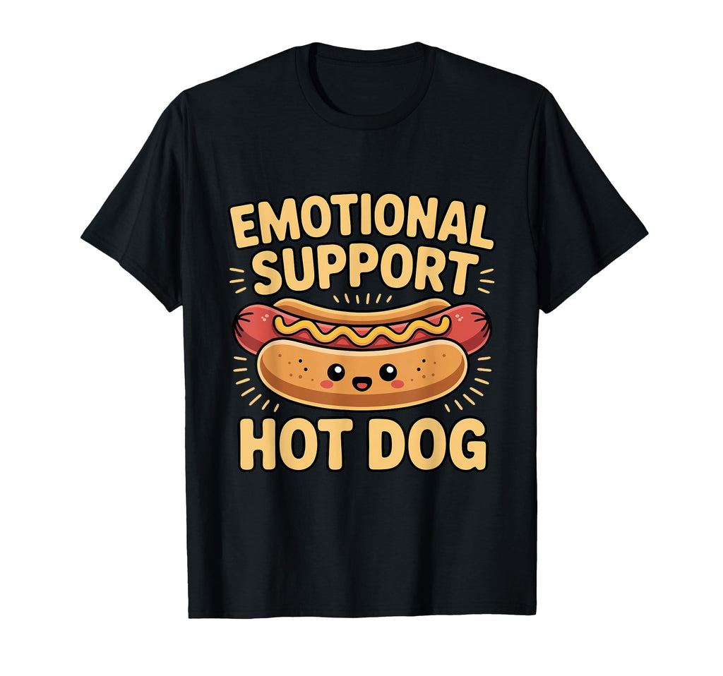 Emotional Support Hot Dog Kawaii Food T-Shirt - Graphic Print Men Women - T-Shirt, Sweatshirt, Hoodie