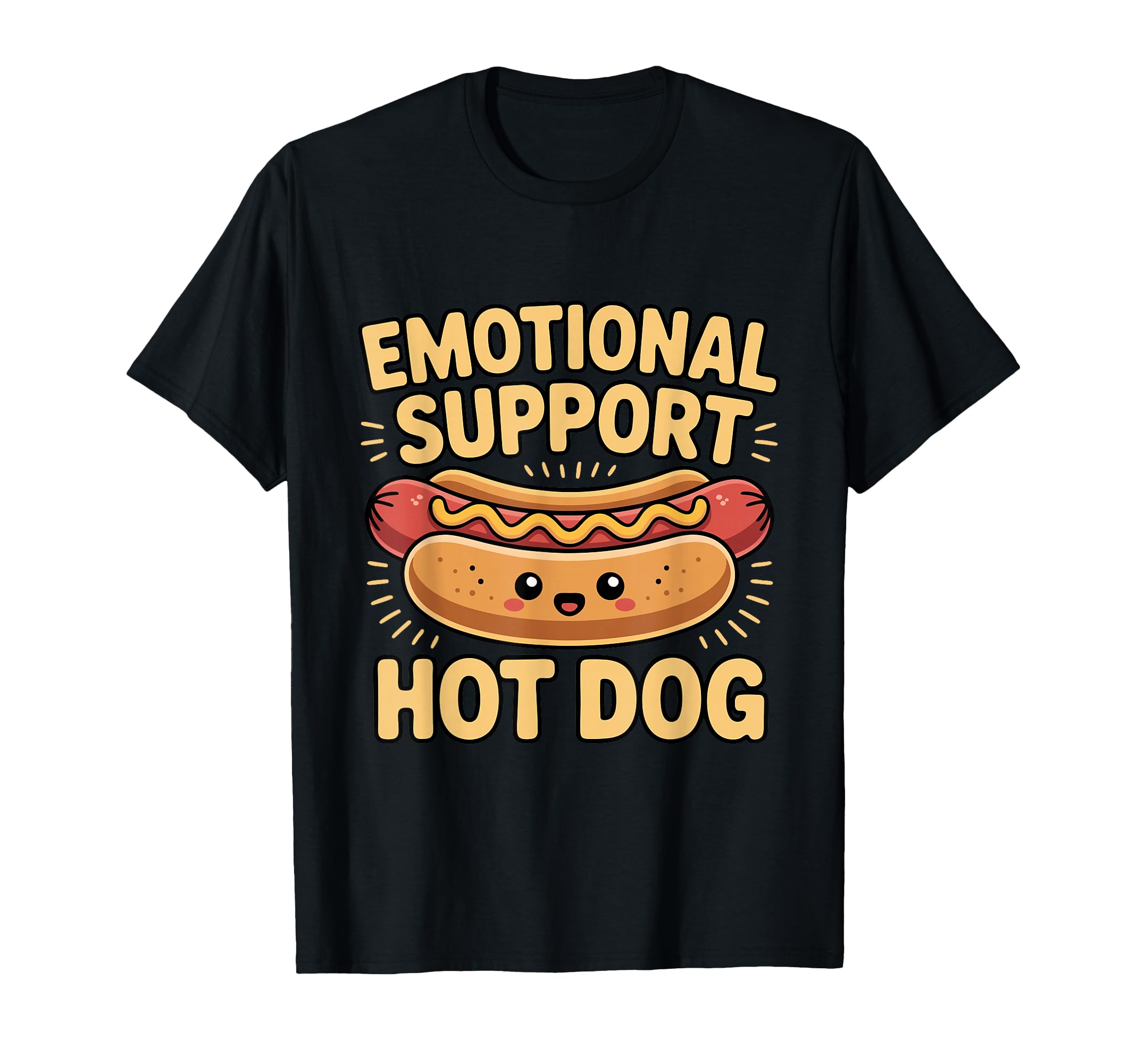Emotional Support Hot Dog Kawaii Food T-Shirt - Graphic Print Men Women - T-Shirt, Sweatshirt, Hoodie