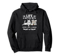 Life Is Better Coffee Cats And Books Hoodie - Minimalist Print Men Women - T-Shirt, Sweatshirt, Hoodie