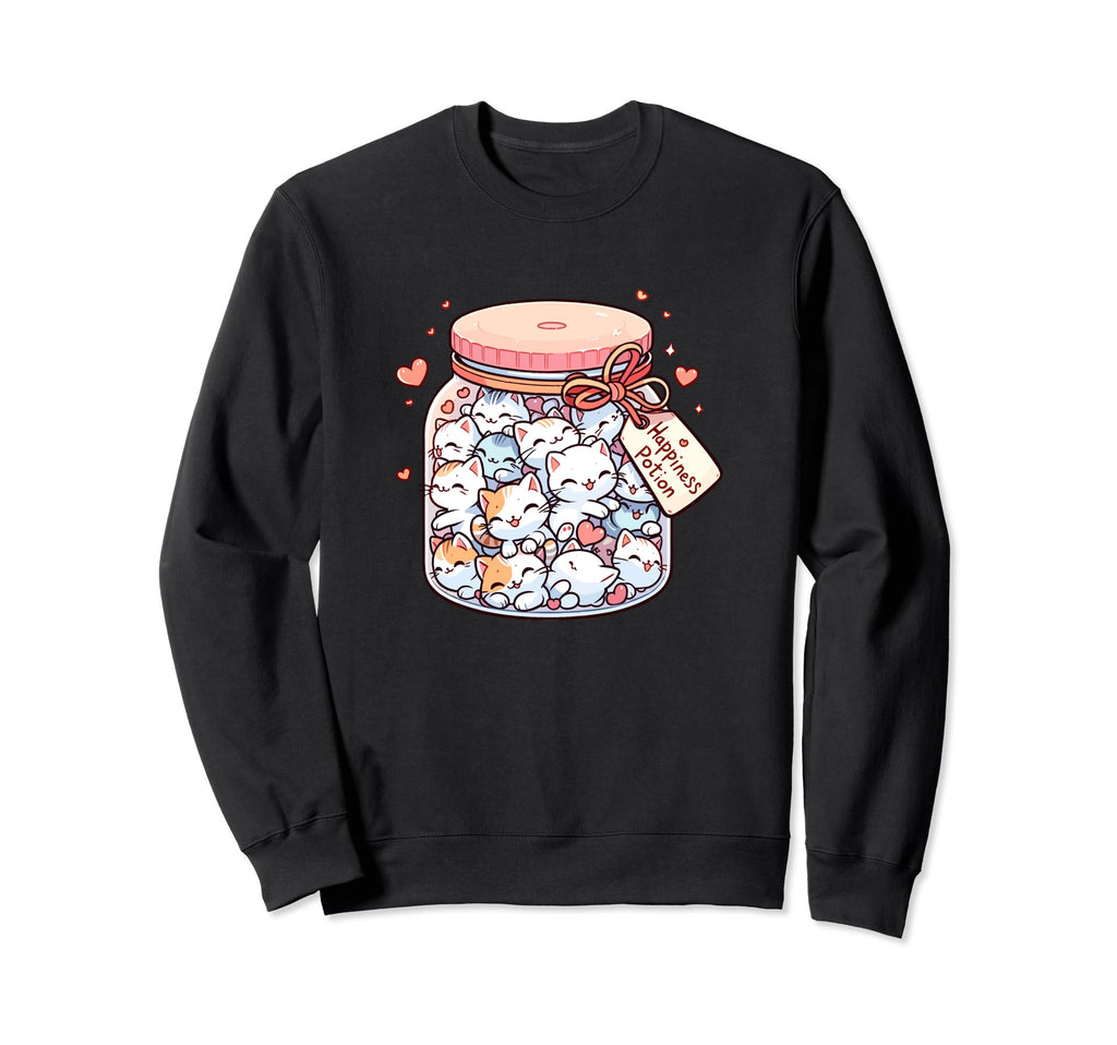 Cats Jam Jar Kawaii Pet Mental Sweatshirt - Novelty Apparel for Adults - T-Shirt, Sweatshirt, Hoodie