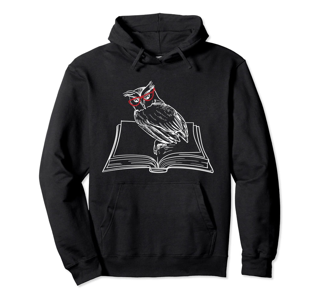 Owl Reading Books Literature Forest Hoodie - Streetwear Style for Adults - T-Shirt, Sweatshirt, Hoodie
