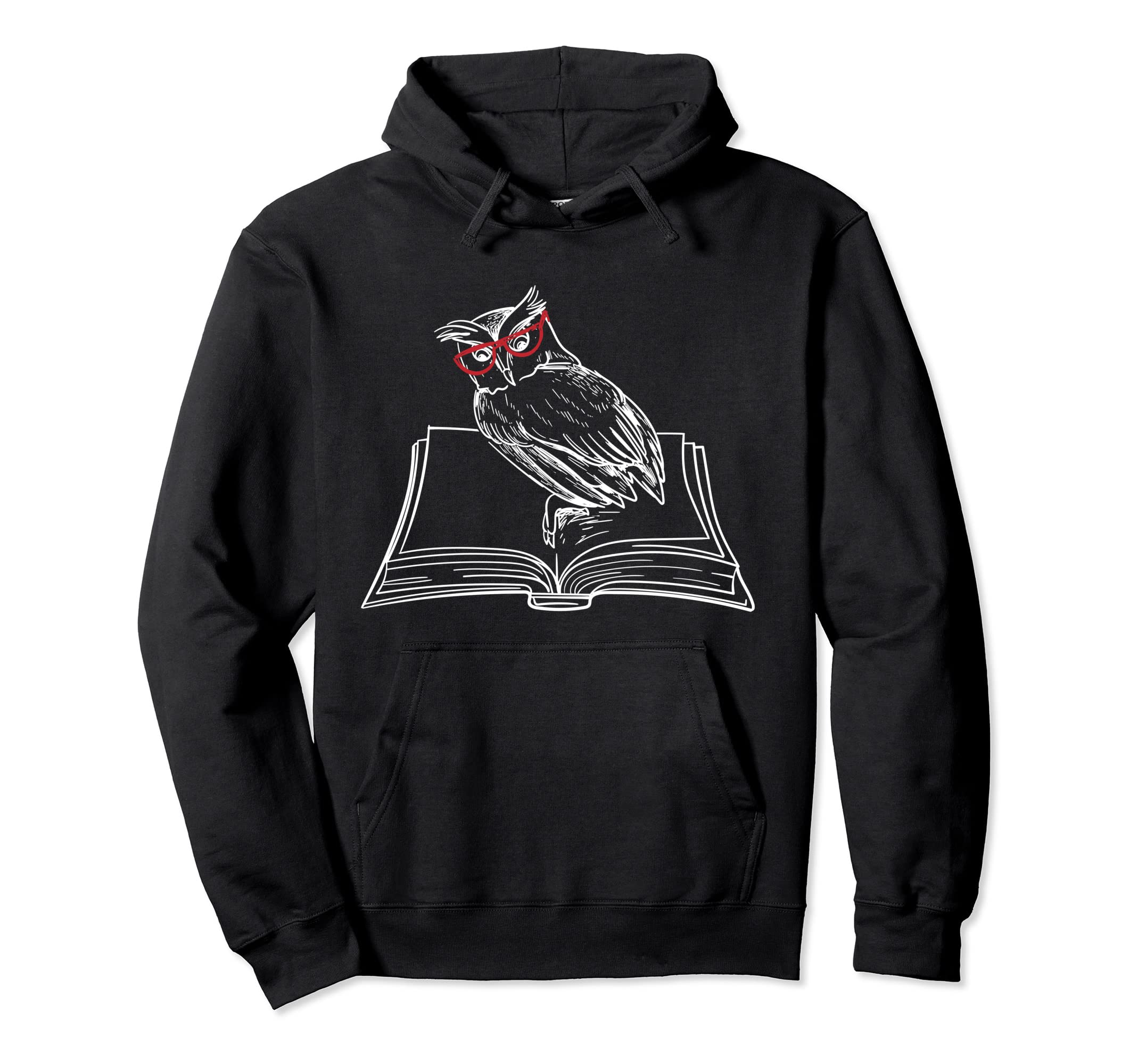Owl Reading Books Literature Forest Hoodie - Streetwear Style for Adults - T-Shirt, Sweatshirt, Hoodie