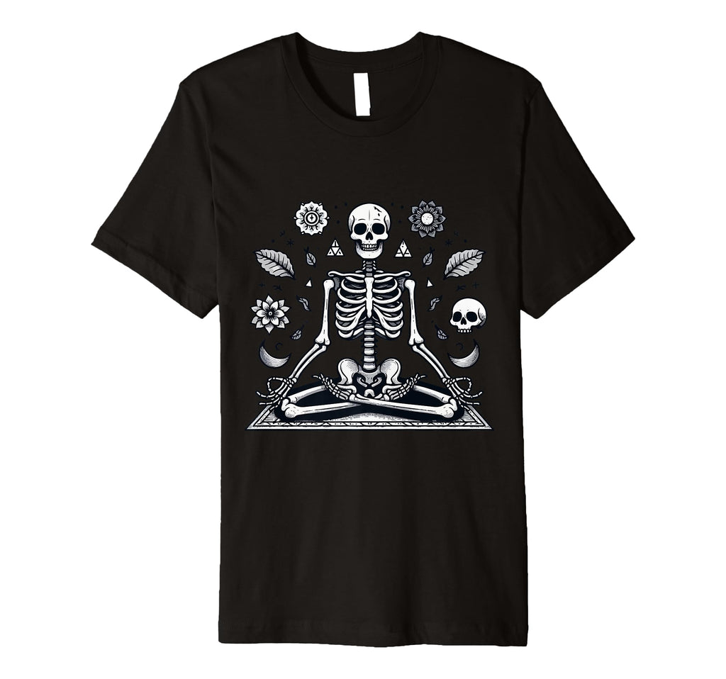 Meditation Skeleton Yoga Pose Relaxing T-Shirt - Trendy Graphic Unisex - T-Shirt, Sweatshirt, Hoodie