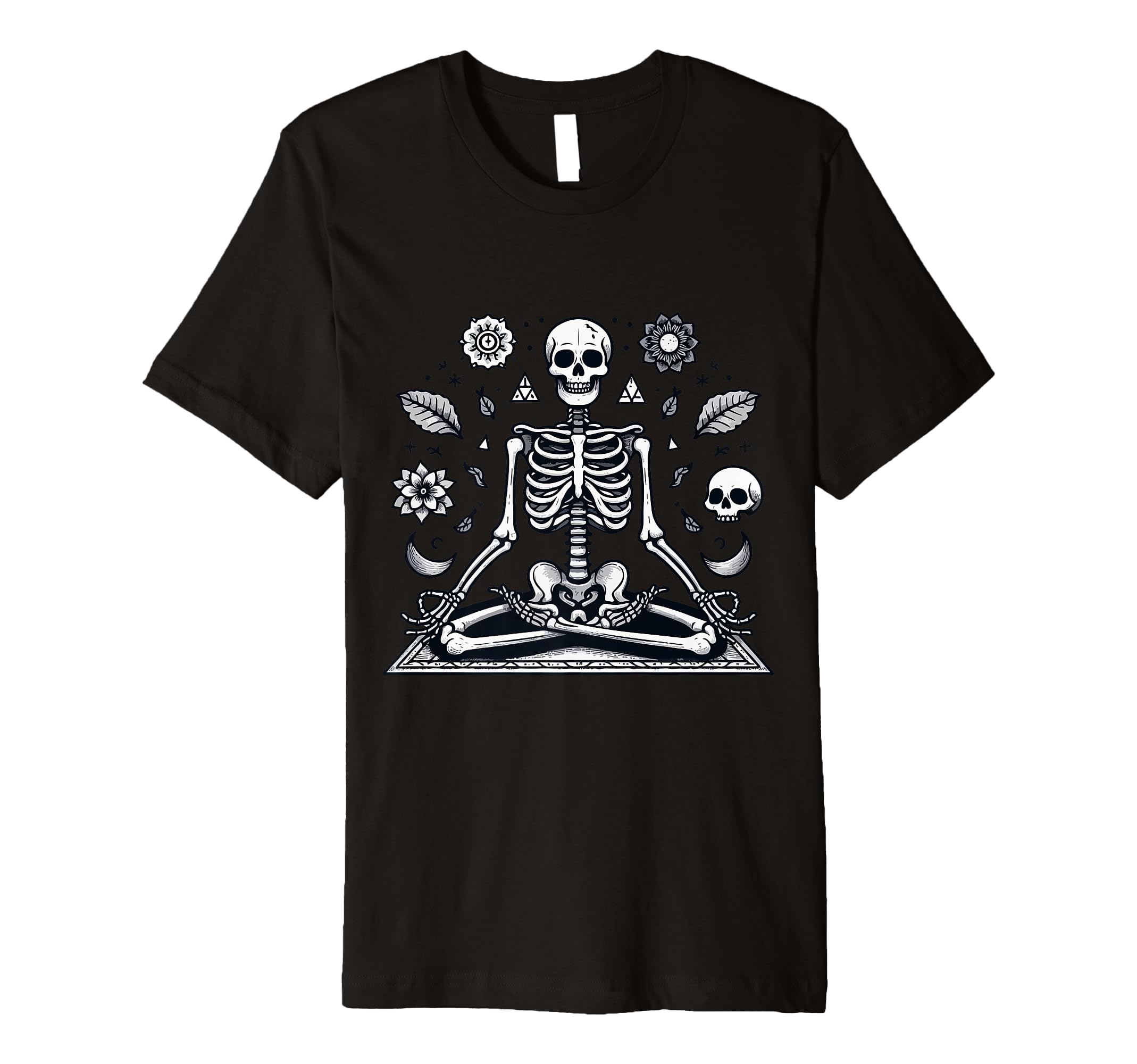 Meditation Skeleton Yoga Pose Relaxing T-Shirt - Trendy Graphic Unisex - T-Shirt, Sweatshirt, Hoodie