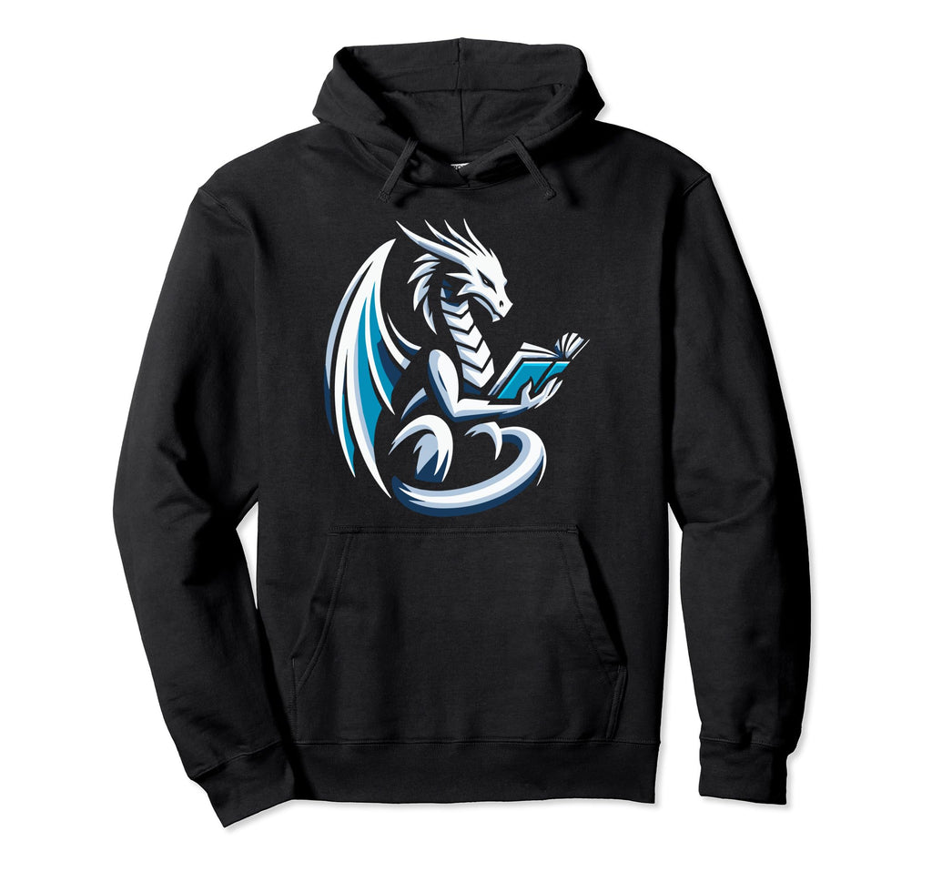 Dragon Reading Book Dragon Enthusiast Hoodie - Graphic Print Men Women - T-Shirt, Sweatshirt, Hoodie