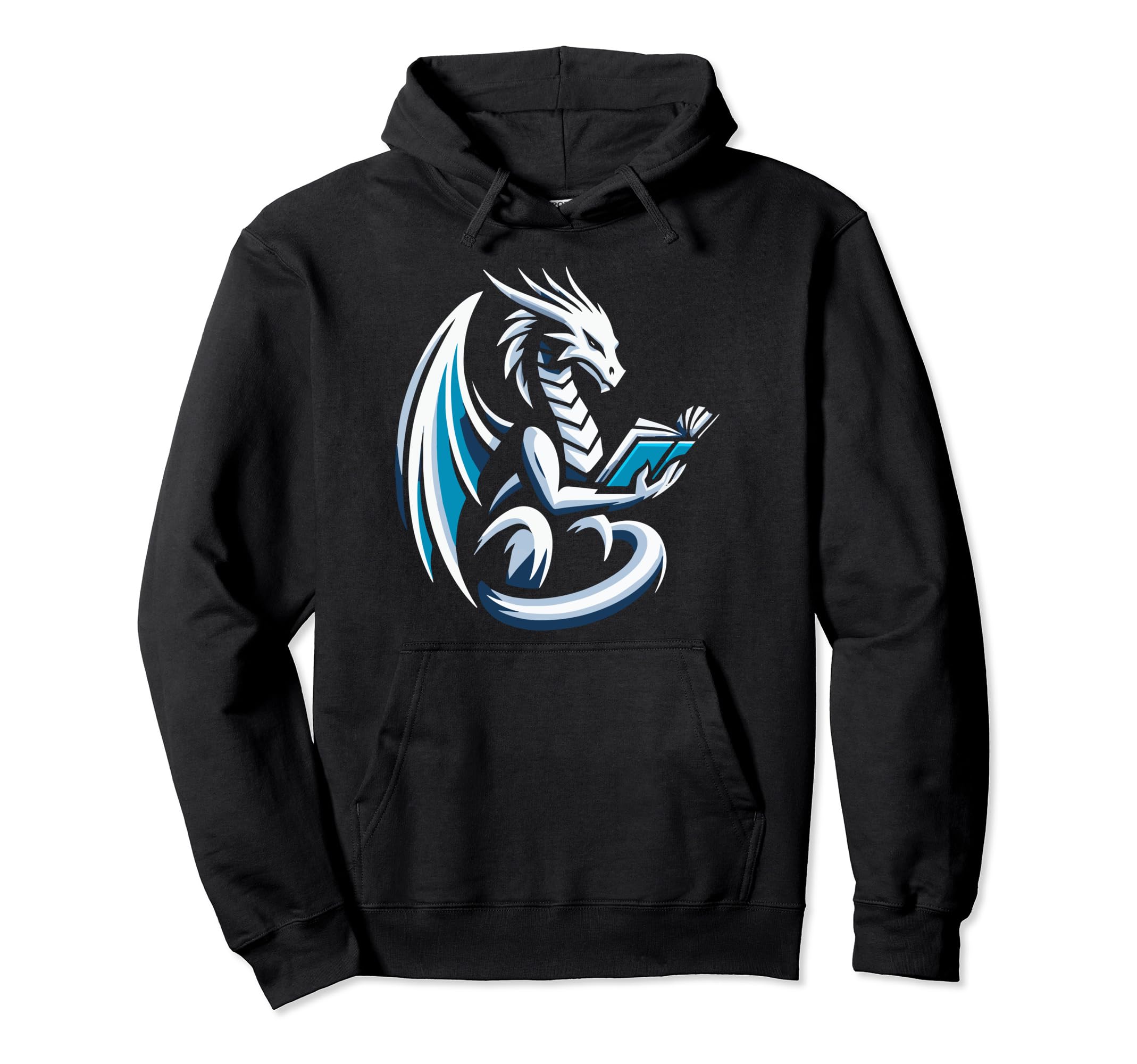 Dragon Reading Book Dragon Enthusiast Hoodie - Graphic Print Men Women - T-Shirt, Sweatshirt, Hoodie