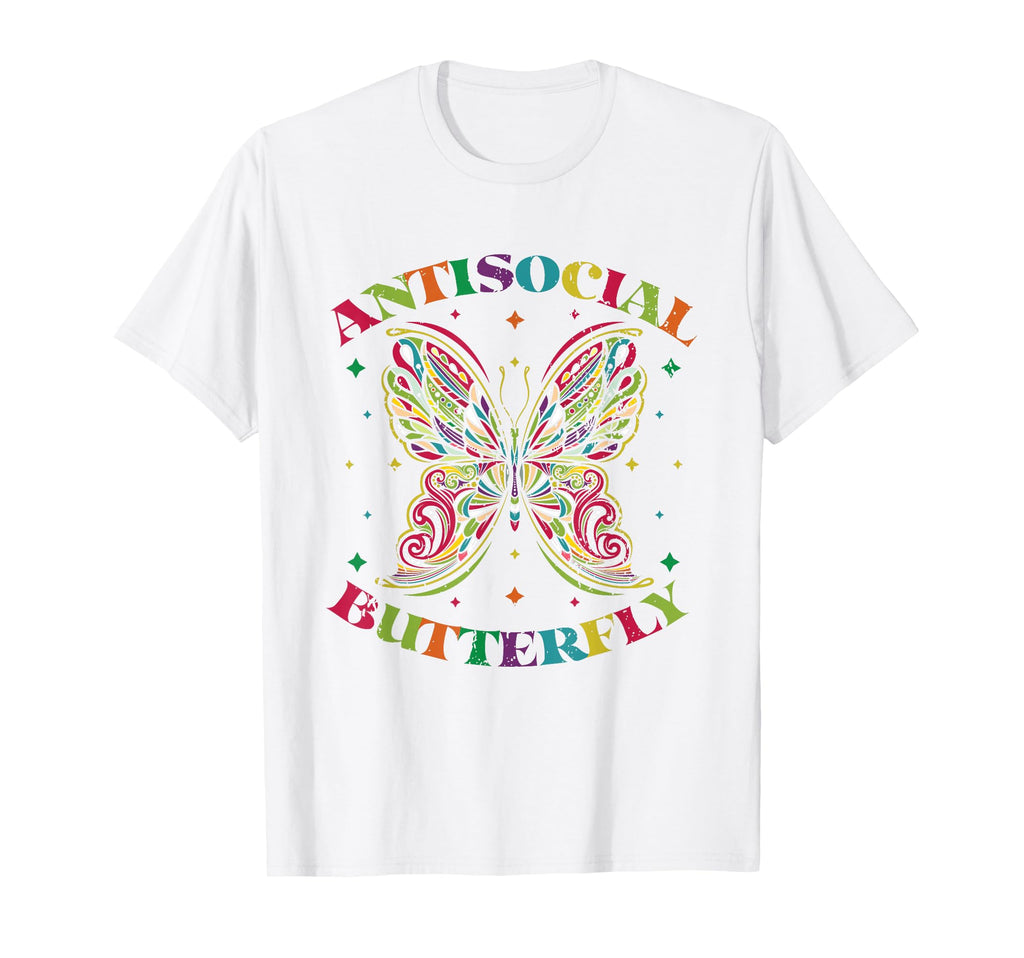 Antisocial Butterfly T-Shirt - Novelty Apparel Unisex - T-Shirt, Sweatshirt, Hoodie