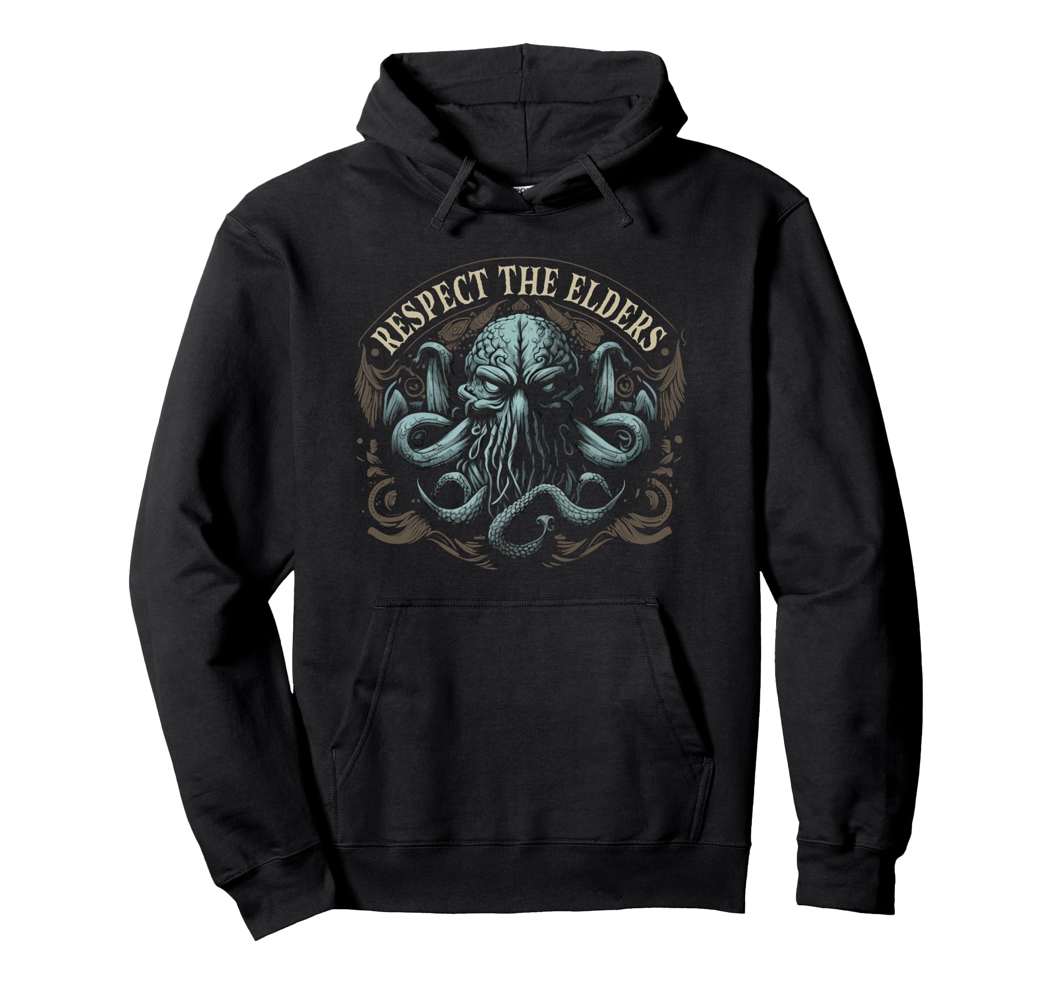 Cthulhu Respect Elders Cosmic Horror Hoodie - Custom Art Print Unisex - T-Shirt, Sweatshirt, Hoodie