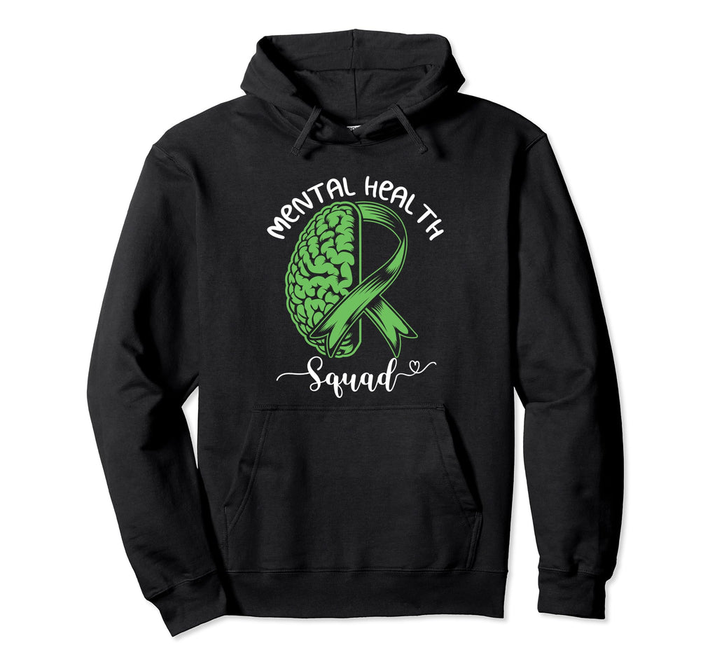 Mental Health Squad Brain Mental Hoodie - Aesthetic Graphic Men Women - T-Shirt, Sweatshirt, Hoodie