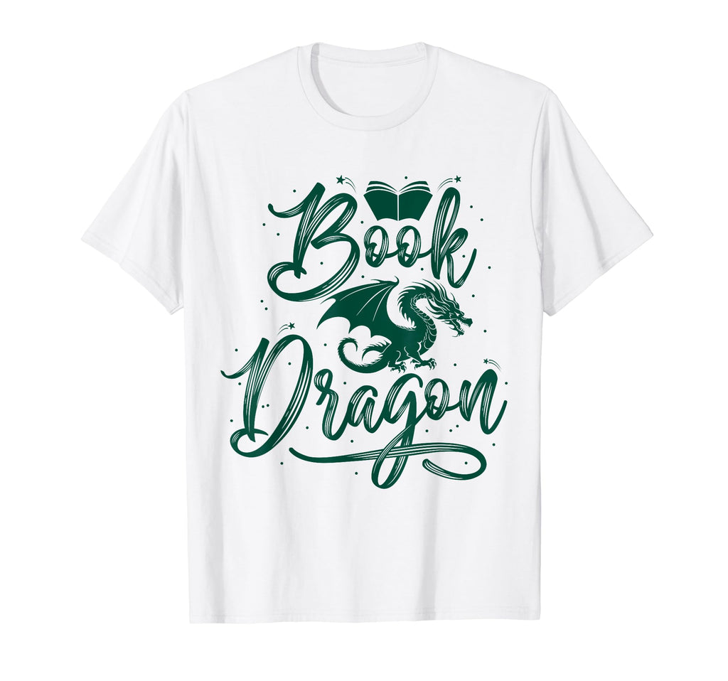 Funny Bookworm Reading Book Dragon 1 T-Shirt - Trendy Graphic Men Women - T-Shirt, Sweatshirt, Hoodie