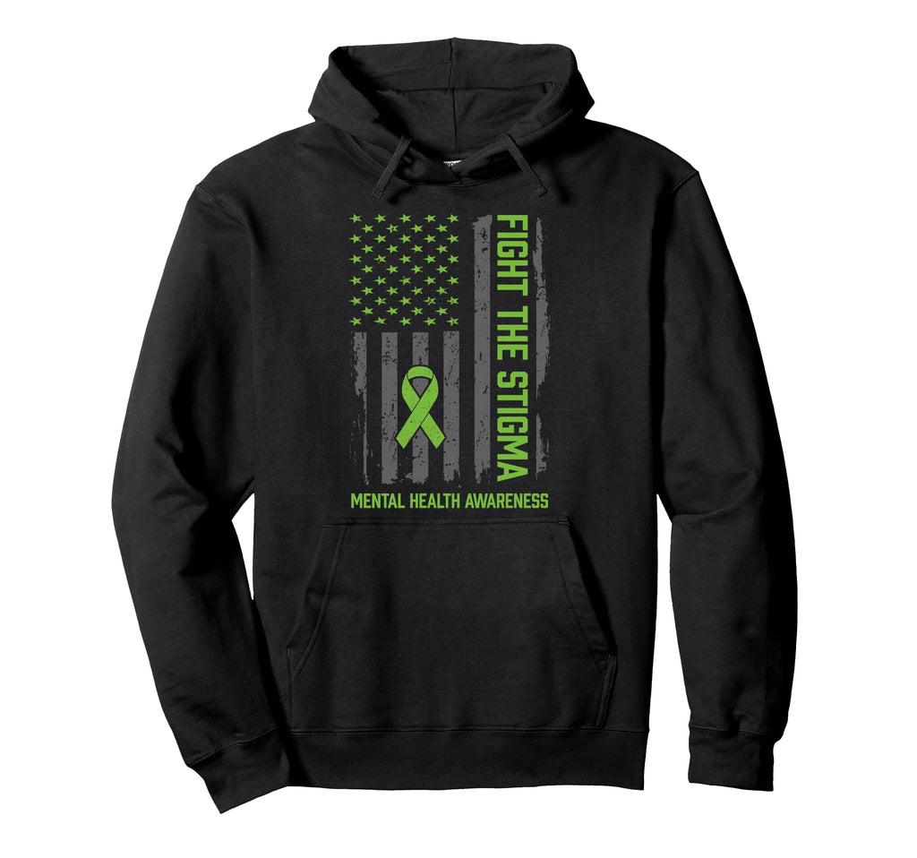 Mental Health Awareness Fight Stigma Hoodie - Custom Art Print Men Women - T-Shirt, Sweatshirt, Hoodie
