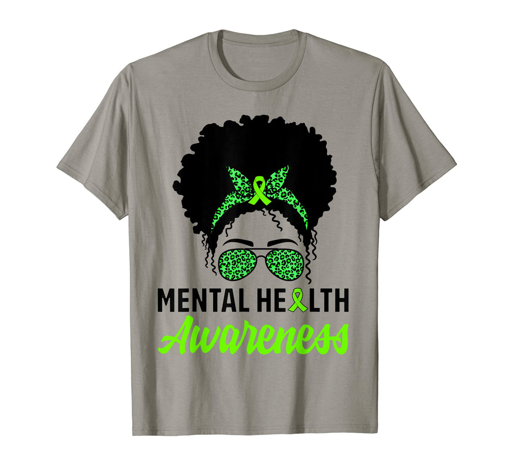 Messy Bun Hair Mental Health Warrior T-Shirt - Streetwear Style for Adults - T-Shirt, Sweatshirt, Hoodie