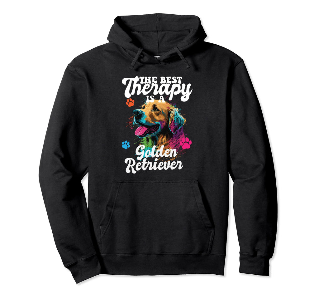 Best Therapy Is Golden Retriever Dog Hoodie - Streetwear Style Men Women - T-Shirt, Sweatshirt, Hoodie