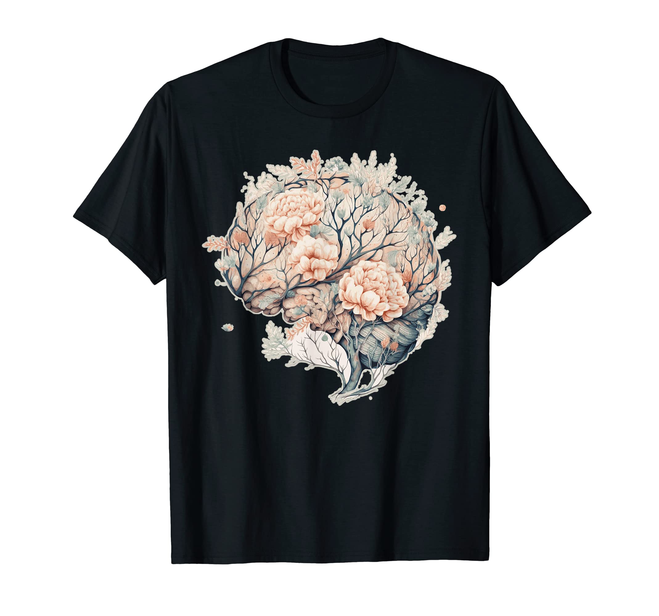 Brain Flower Neuro Science Floral T-Shirt - Minimalist Print Unisex - T-Shirt, Sweatshirt, Hoodie