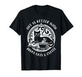 Cat Book And Coffee Make Life T-Shirt - Minimalist Print Men Women - T-Shirt, Sweatshirt, Hoodie