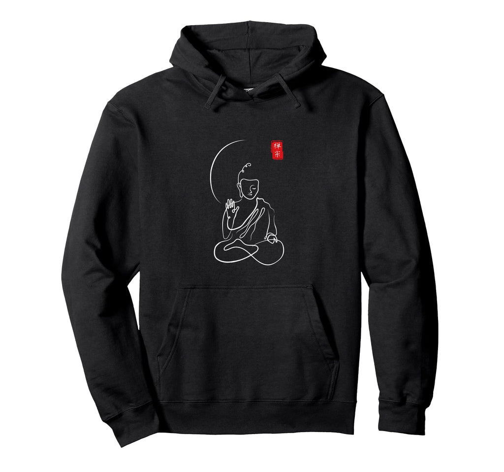Buddha Meditation Minimalist Zen Hoodie - Fun Novelty Design Unisex - T-Shirt, Sweatshirt, Hoodie
