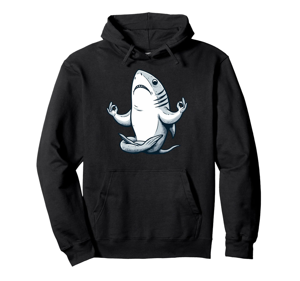 Meditation Shark Yoga Pose Relaxing Animal Hoodie - Novelty Apparel Unisex - T-Shirt, Sweatshirt, Hoodie