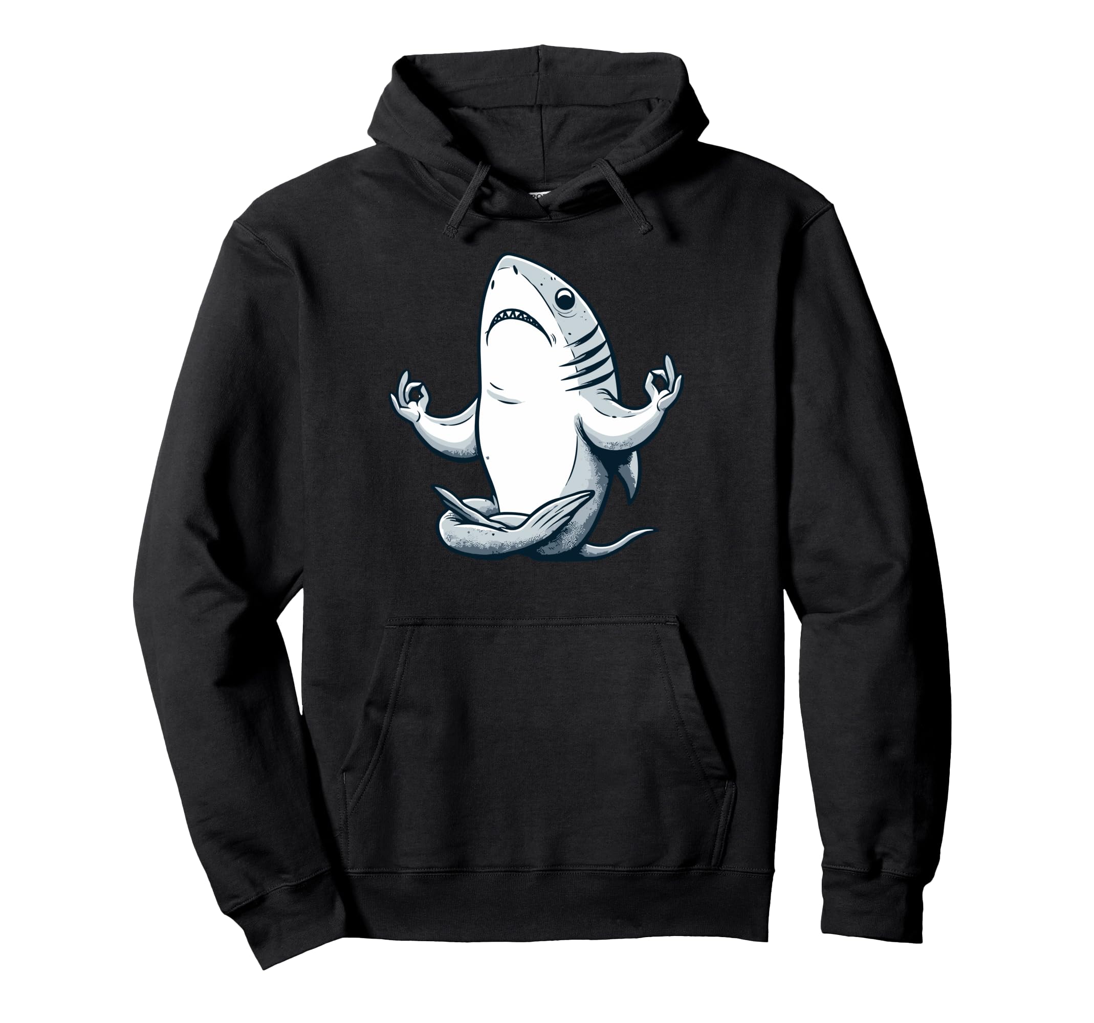 Meditation Shark Yoga Pose Relaxing Animal Hoodie - Novelty Apparel Unisex - T-Shirt, Sweatshirt, Hoodie