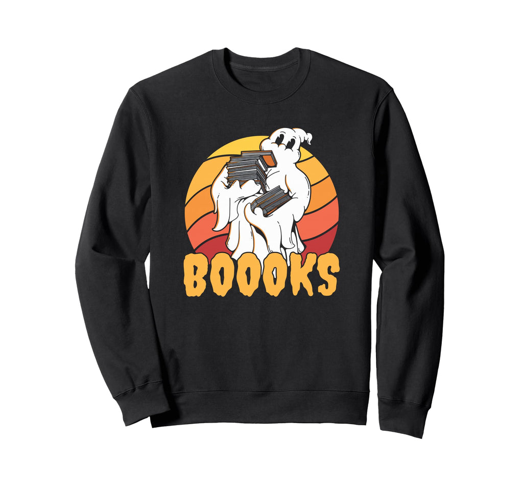 Boooooks Halloween Bookworm Ghost Sweatshirt - Custom Art Print for Adults - T-Shirt, Sweatshirt, Hoodie
