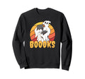 Boooooks Halloween Bookworm Ghost Sweatshirt - Custom Art Print for Adults - T-Shirt, Sweatshirt, Hoodie