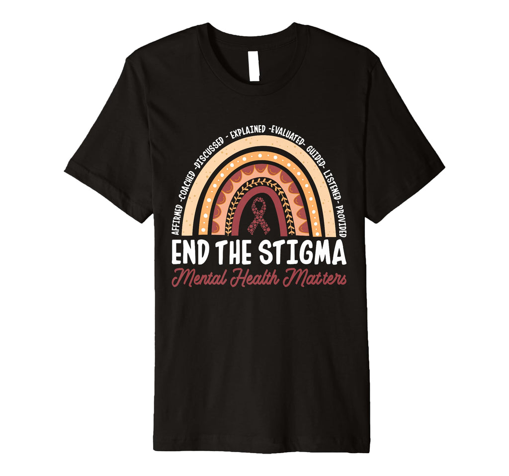 End Stigma Mental Health Matters T-Shirt - Aesthetic Graphic for Adults - T-Shirt, Sweatshirt, Hoodie