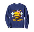 Funny Bee Happy Kawaii Buzz Sweatshirt - Minimalist Print for Adults - T-Shirt, Sweatshirt, Hoodie