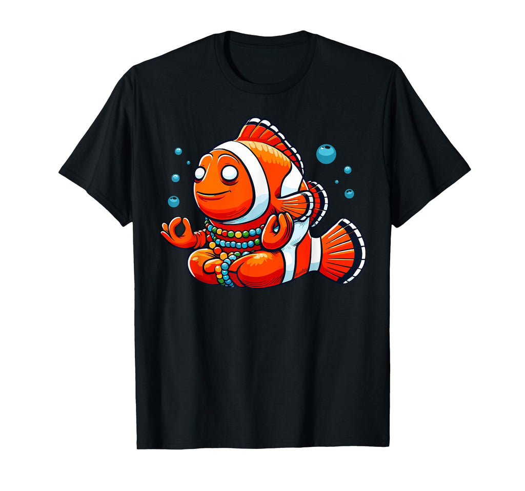 Meditation Clownfish Yoga Pose T-Shirt - Aesthetic Graphic Men Women - T-Shirt, Sweatshirt, Hoodie