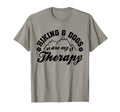 Hiking And Dogs Are My Therapy Funny T-Shirt - Graphic Print for Adults - T-Shirt, Sweatshirt, Hoodie