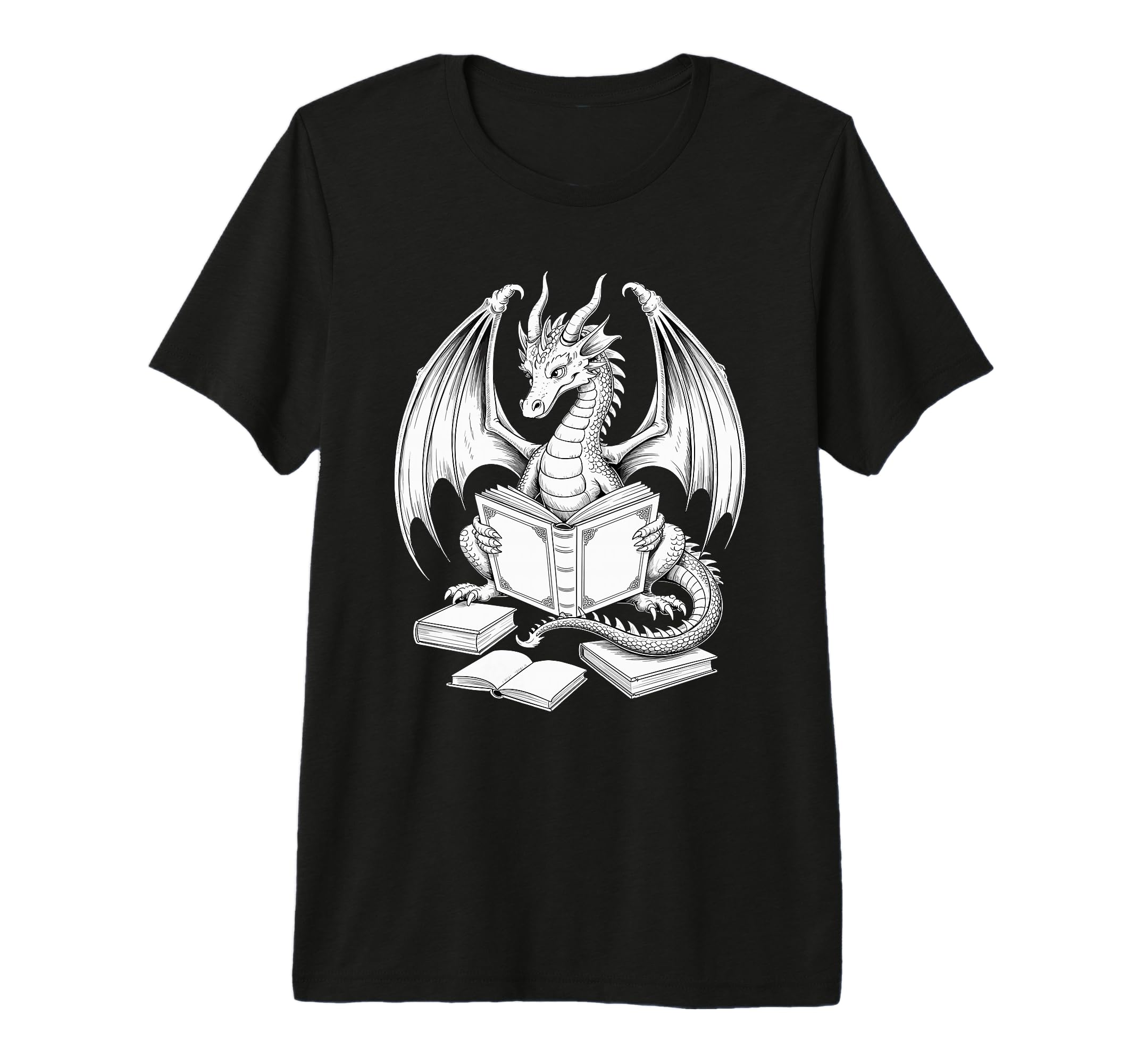 Dragon Reading Book Bookworm Books T-Shirt - Aesthetic Graphic for Adults - T-Shirt, Sweatshirt, Hoodie