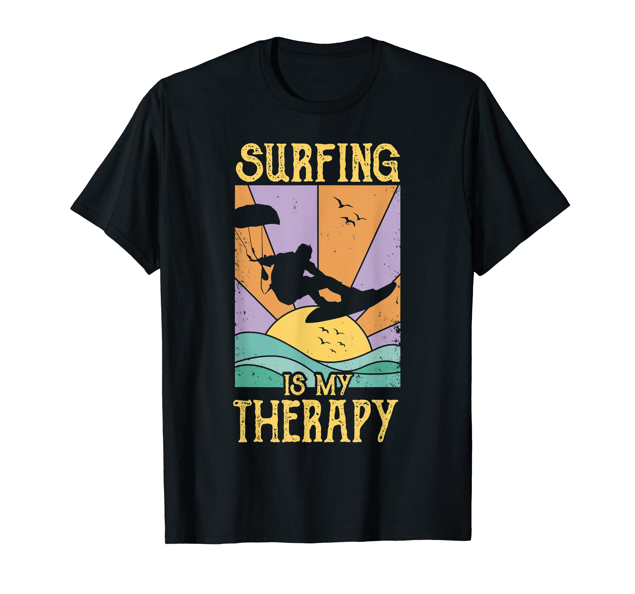 Surfing Is My Therapy Funny T-Shirt - Casual Everyday Wear for Adults - T-Shirt, Sweatshirt, Hoodie