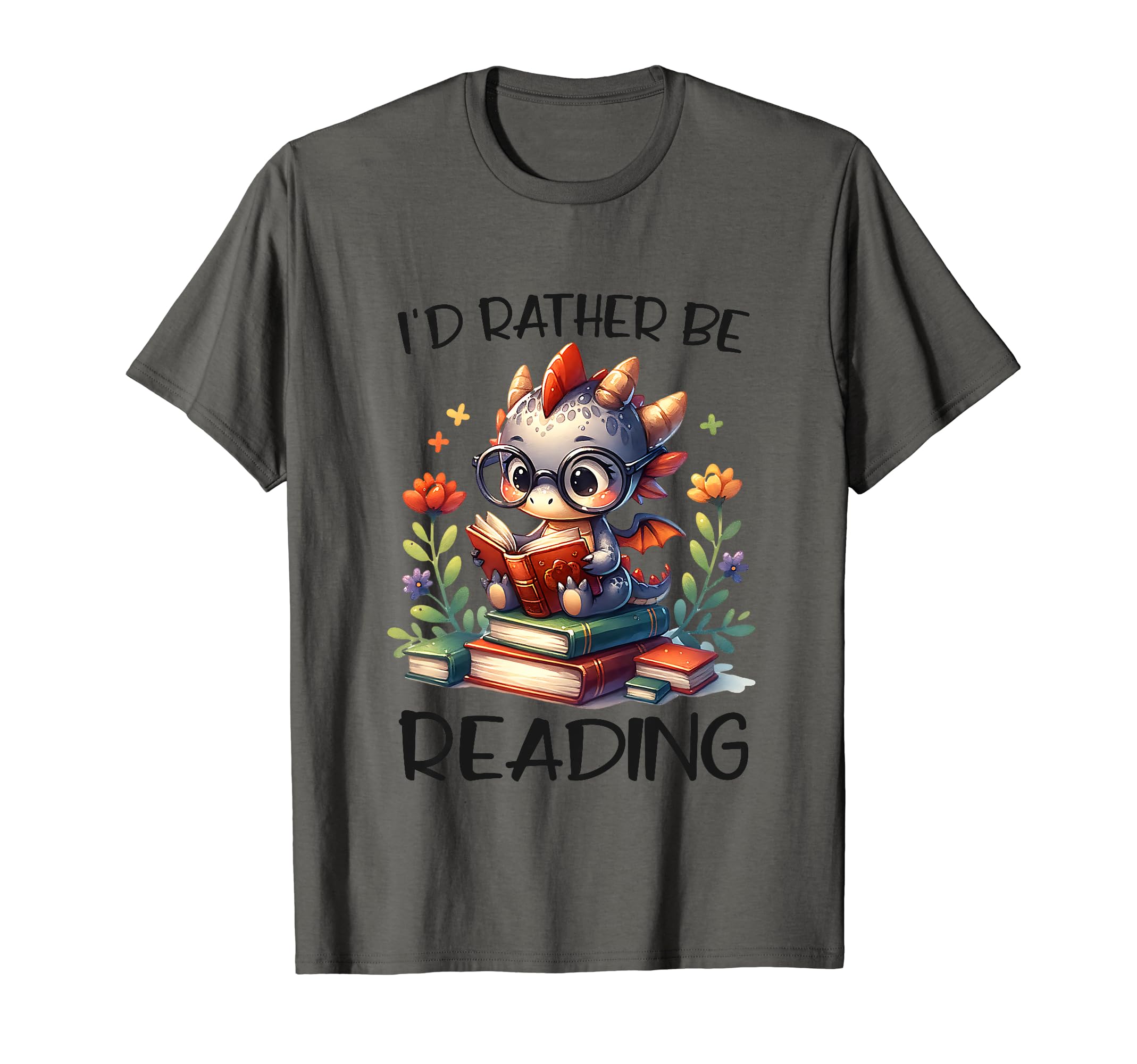 Id Rather Be Reading Book Dragon T-Shirt - Aesthetic Graphic for Adults - T-Shirt, Sweatshirt, Hoodie