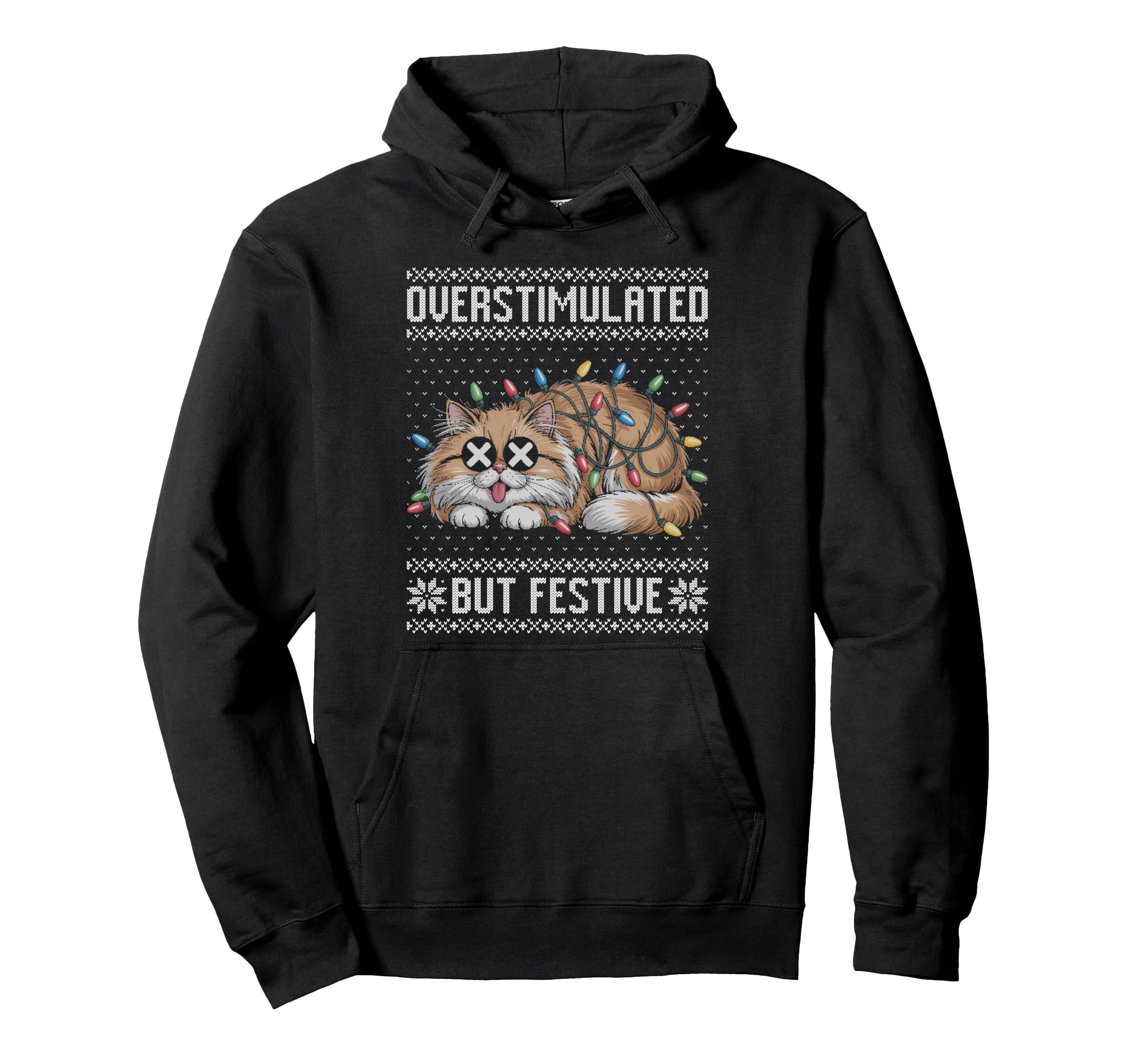 Overstimulated But Festive Persian Hoodie - Aesthetic Graphic for Adults - T-Shirt, Sweatshirt, Hoodie