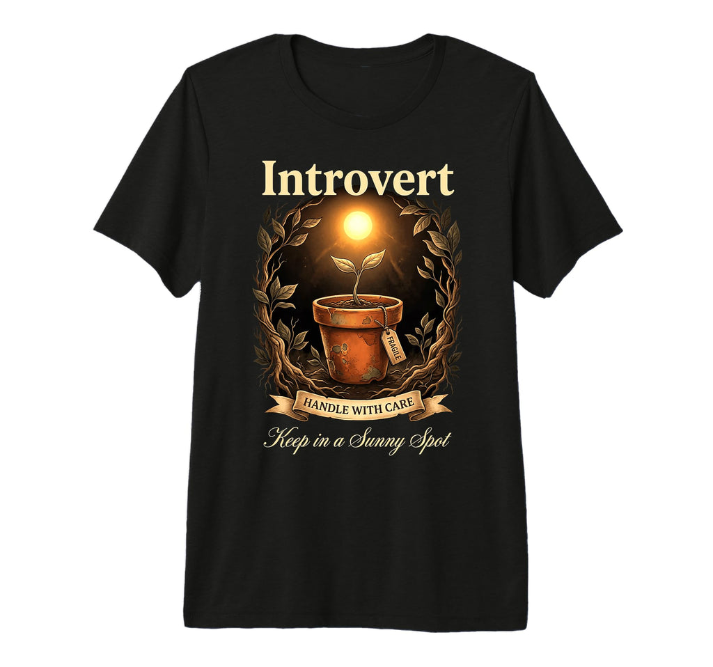 Funny Introvert Fragile Plant T-Shirt - Casual Everyday Wear Unisex - T-Shirt, Sweatshirt, Hoodie