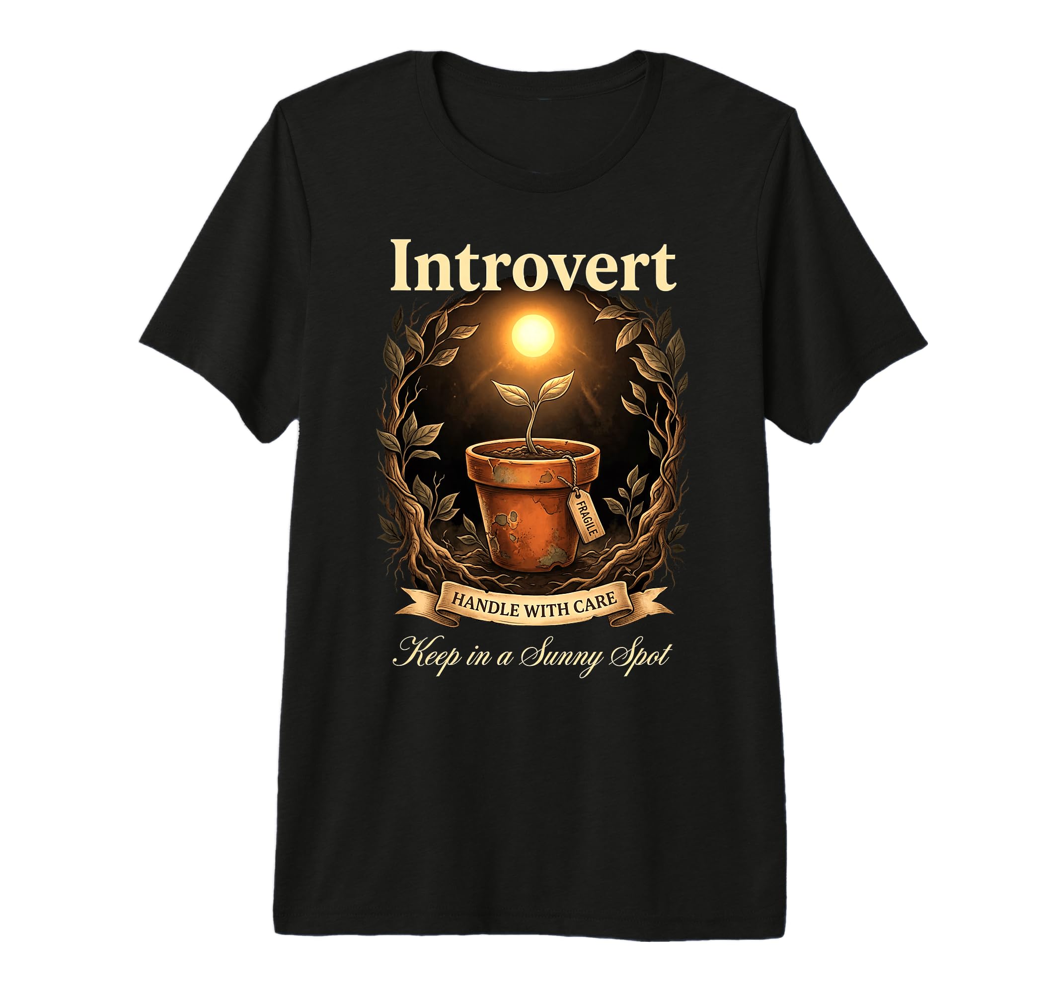 Funny Introvert Fragile Plant T-Shirt - Casual Everyday Wear Unisex - T-Shirt, Sweatshirt, Hoodie