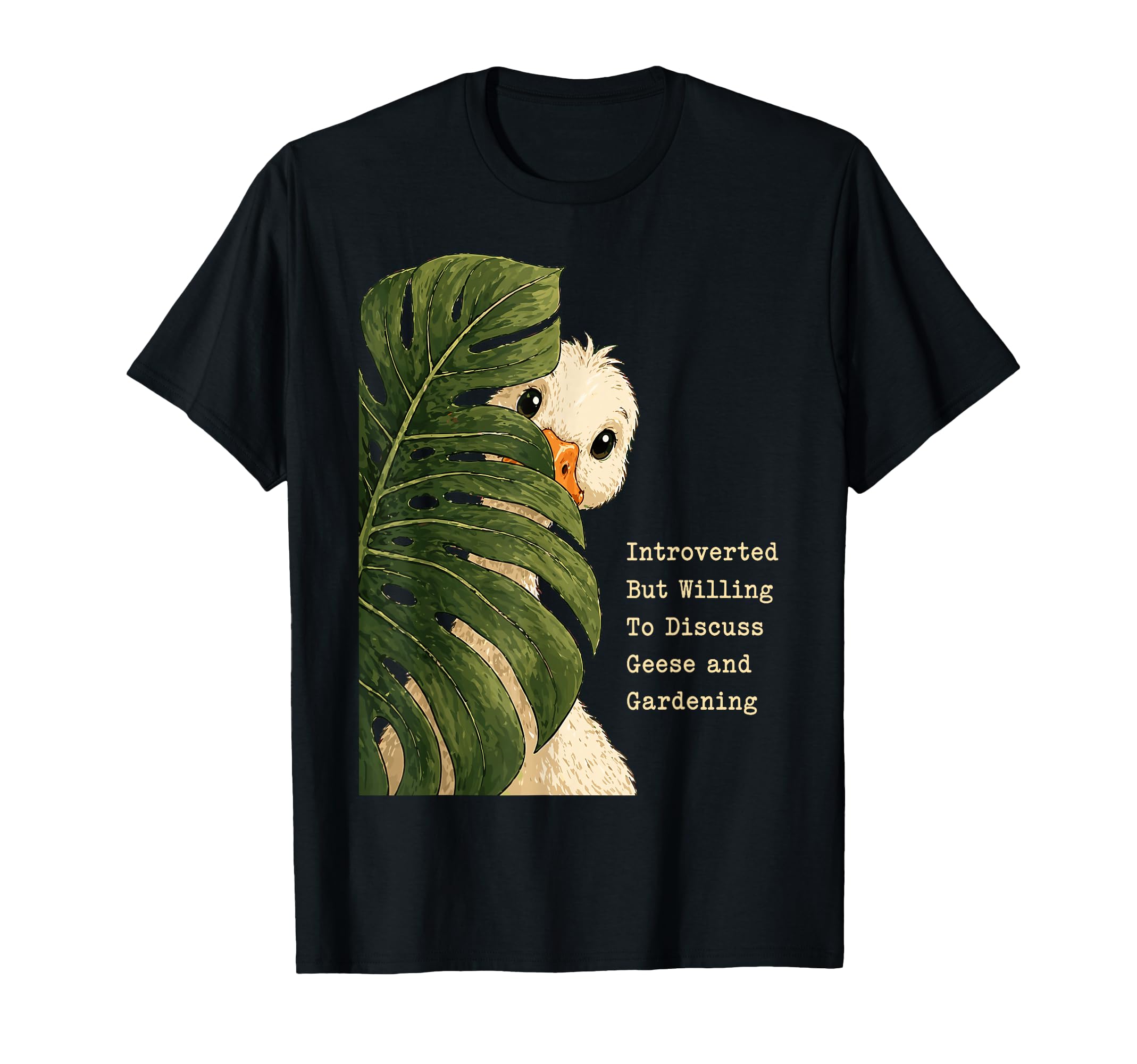 Funny Introverted Goose Gardening T-Shirt - Custom Art Print for Adults - T-Shirt, Sweatshirt, Hoodie