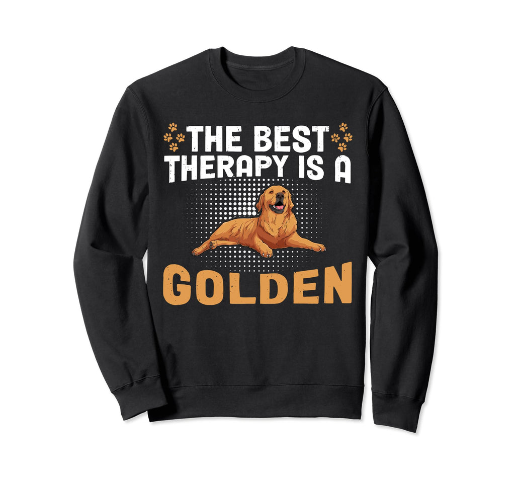 Best Therapy Is Golden Retriever Sweatshirt - Aesthetic Graphic for Adults - T-Shirt, Sweatshirt, Hoodie