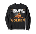 Best Therapy Is Golden Retriever Sweatshirt - Aesthetic Graphic for Adults - T-Shirt, Sweatshirt, Hoodie