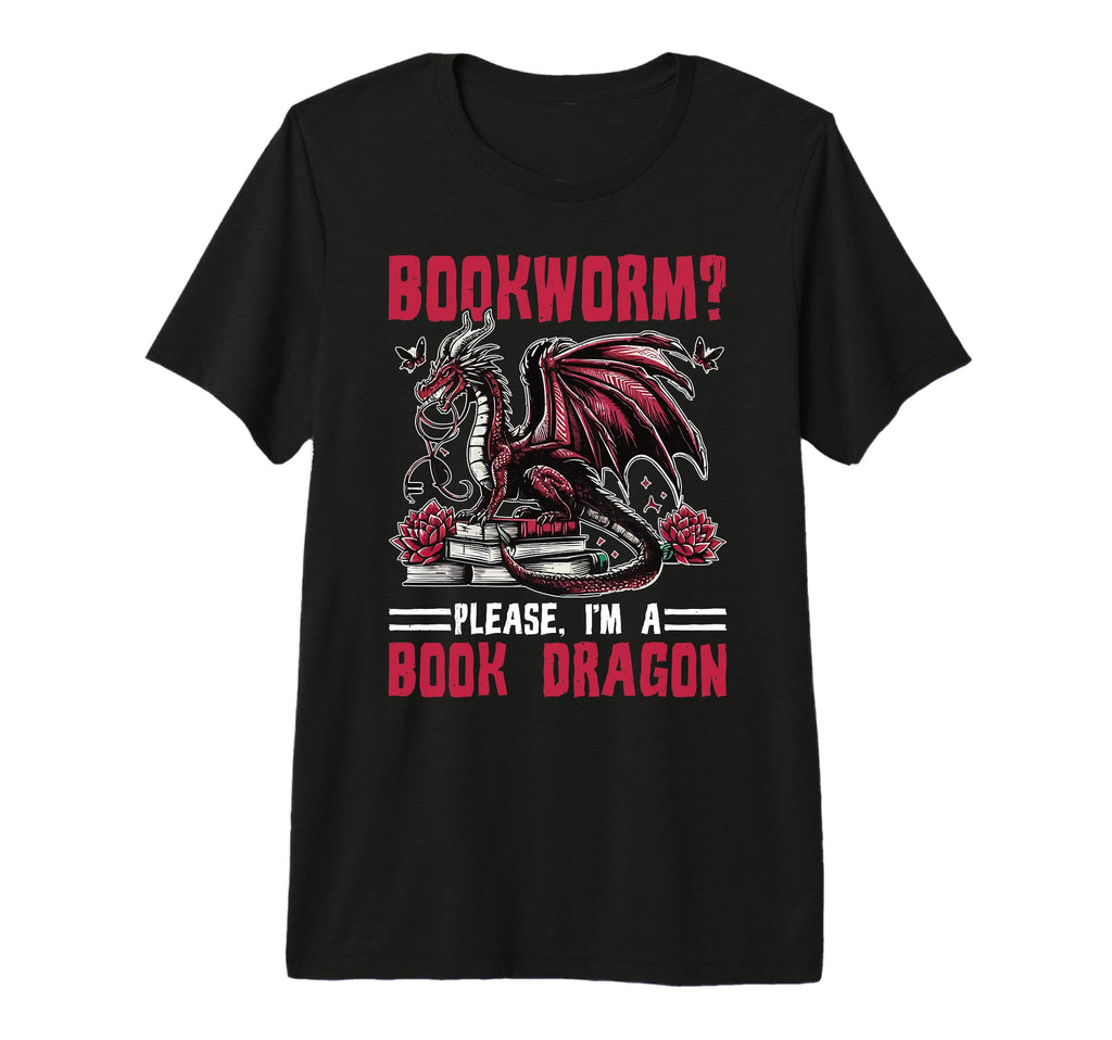 Dragon Bookworm Please Im Book Dragon Tri T-Shirt - Unique Graphic Unisex - T-Shirt, Sweatshirt, Hoodie