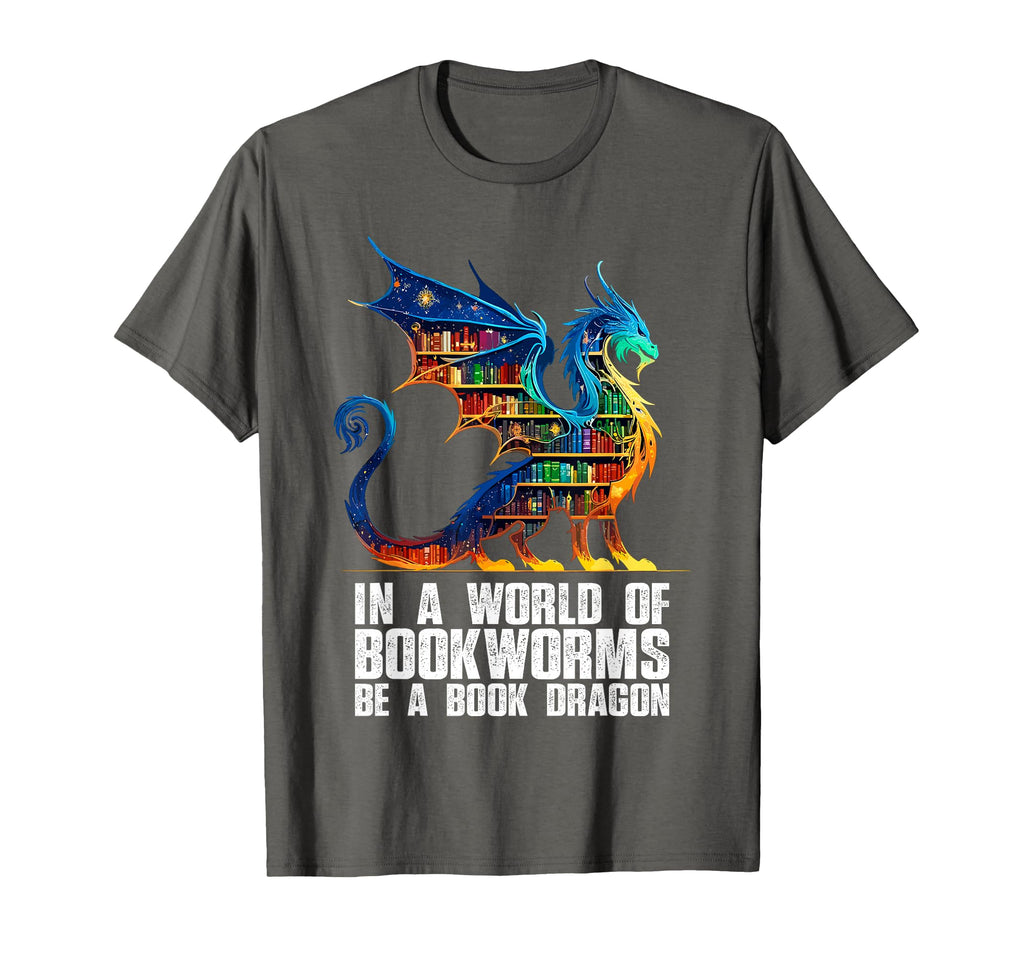 World Bookworms Be Book Dragon T-Shirt - Aesthetic Graphic for Adults - T-Shirt, Sweatshirt, Hoodie