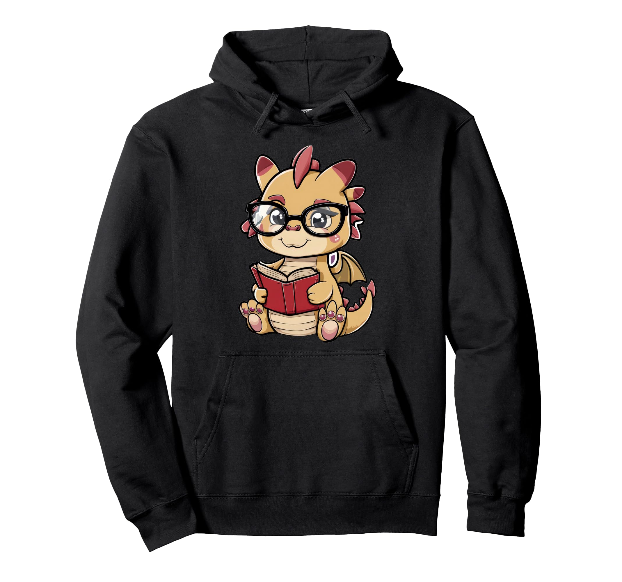 Kawaii Dragon Reading Glasses And Hoodie - Casual Everyday Wear Men Women - T-Shirt, Sweatshirt, Hoodie