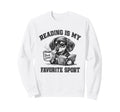 Reading Is My Favorite Sport Dachshund Sweatshirt - Graphic Print Unisex - T-Shirt, Sweatshirt, Hoodie