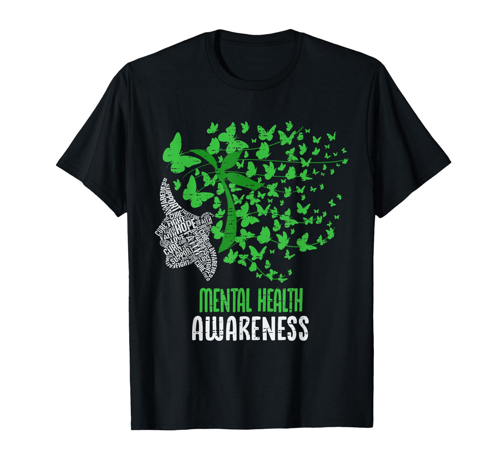 Mental Health Matters Awareness Butterfly T-Shirt - Novelty Apparel Unisex - T-Shirt, Sweatshirt, Hoodie