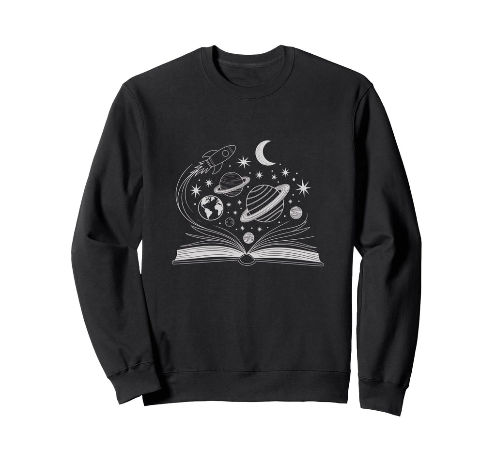 Space Books Bookworm Astronomy Sweatshirt - Minimalist Print for Adults - T-Shirt, Sweatshirt, Hoodie