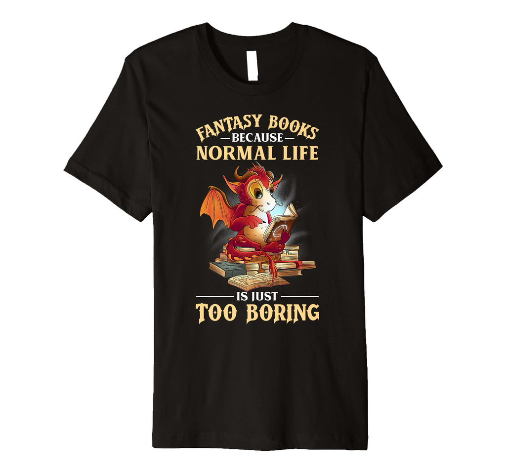 Bookworm Dragon Fantasy Book Lover T-Shirt - Casual Everyday Wear Men Women - T-Shirt, Sweatshirt, Hoodie
