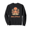 Octopus Bibliophile Reading Book Sweatshirt - Minimalist Print Men Women - T-Shirt, Sweatshirt, Hoodie