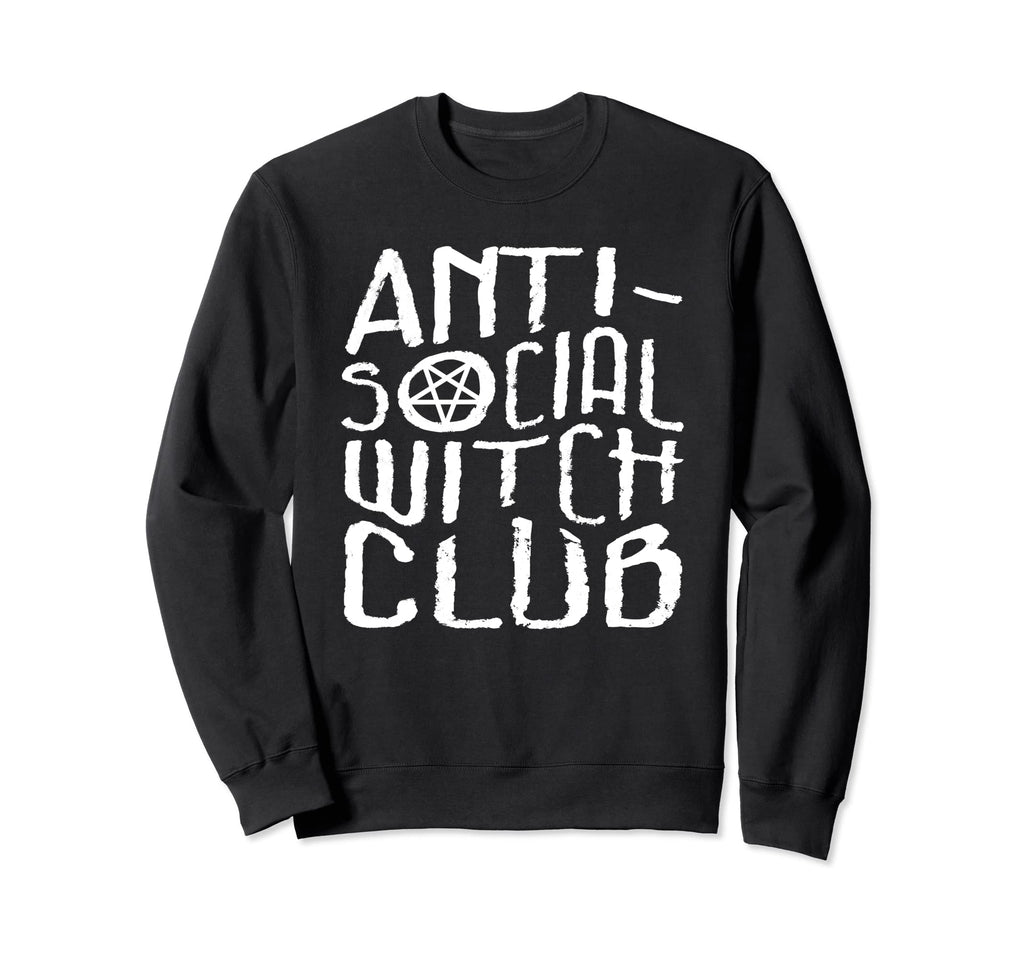 Antisocial Witch Club Witchy Goth Sweatshirt - Aesthetic Graphic Unisex - T-Shirt, Sweatshirt, Hoodie