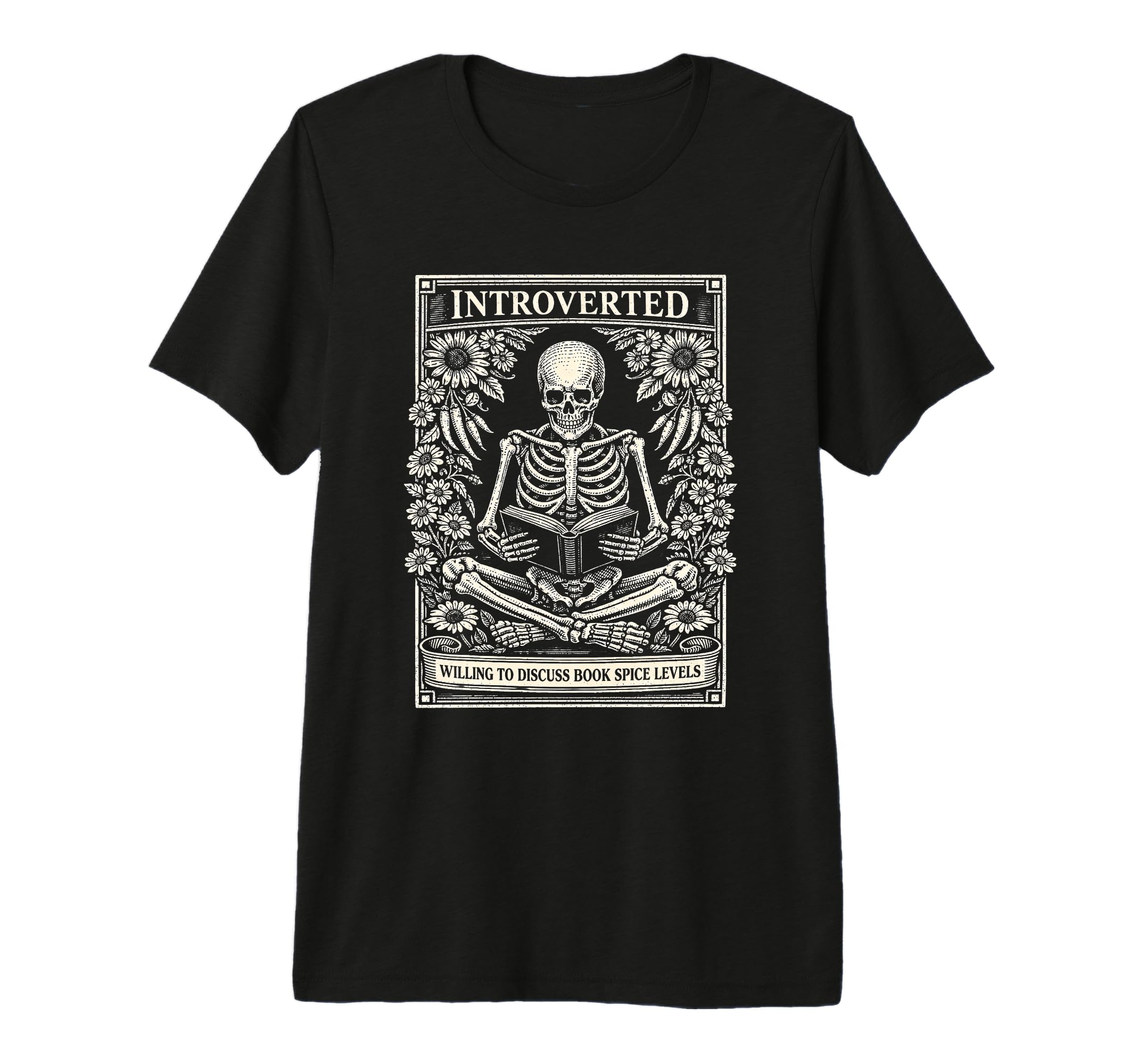 Introverted Spicy Book Dark Romance Book T-Shirt - Trendy Graphic Unisex - T-Shirt, Sweatshirt, Hoodie