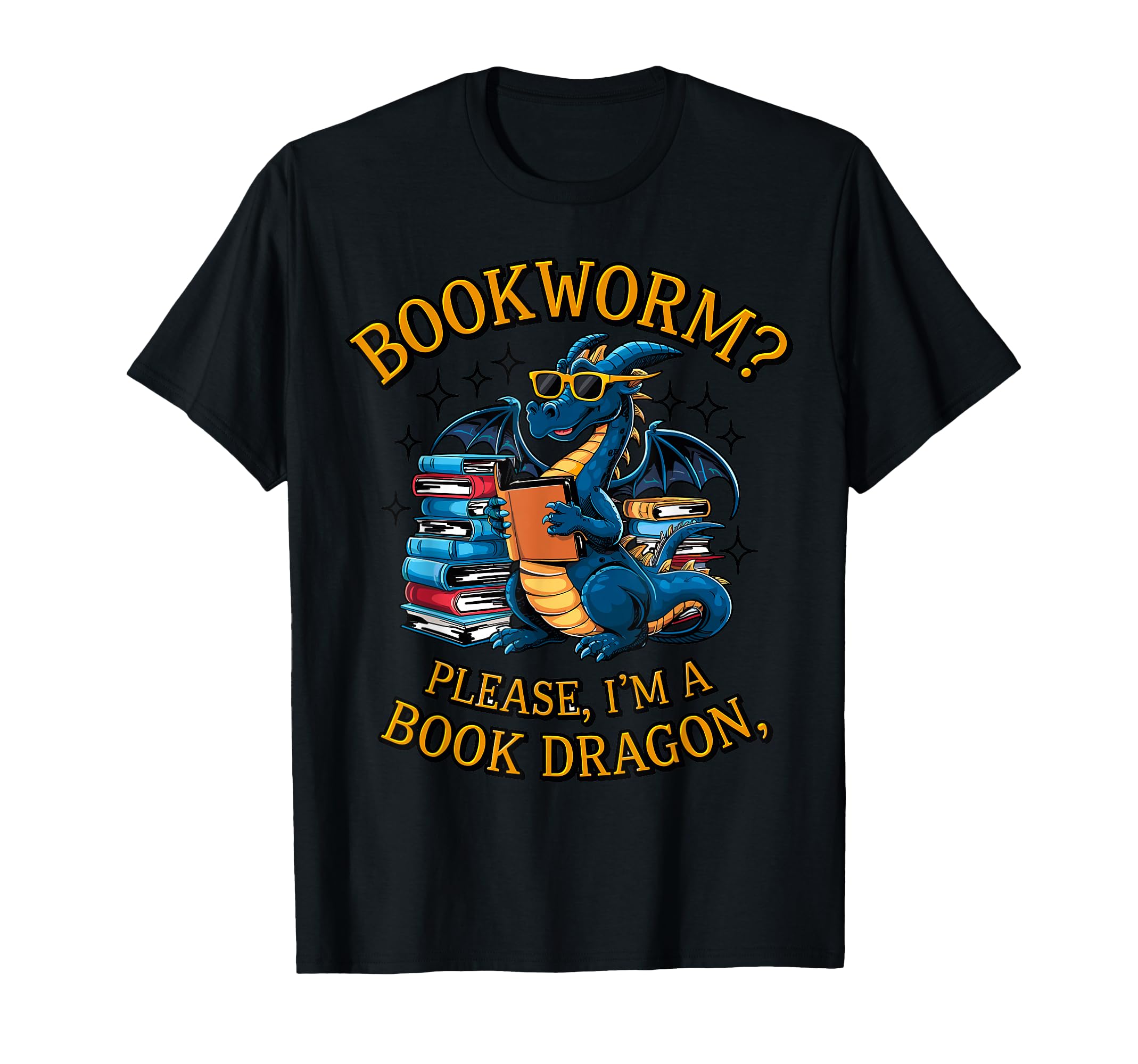 Bookworm Please Im Book Dragon Reading T-Shirt - Custom Art Print Unisex - T-Shirt, Sweatshirt, Hoodie