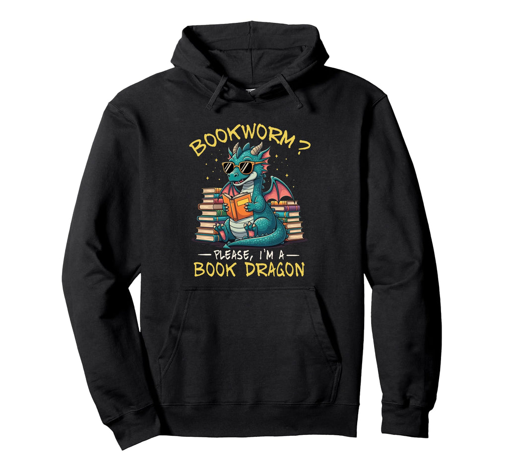 Bookworm Im Book Dragon Reading Books Hoodie - Aesthetic Graphic Men Women - T-Shirt, Sweatshirt, Hoodie